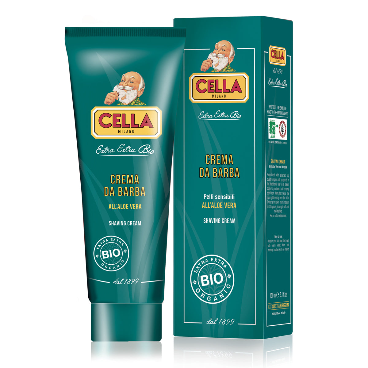 cella-milano-1899-extra-extra-bio-crema-da-barba-biologica-in-tubo-150-ml image 2