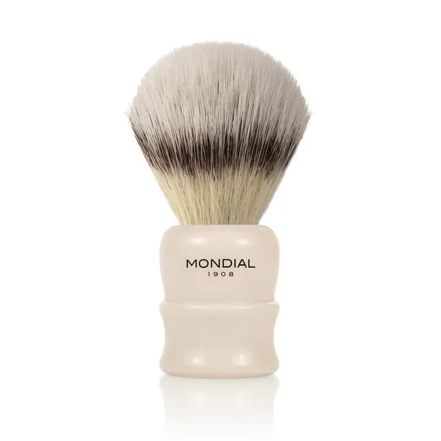 mondial-1908-pennello-da-barba-lancaster-resina-avorio-ecosilvertip-sintetico image 1