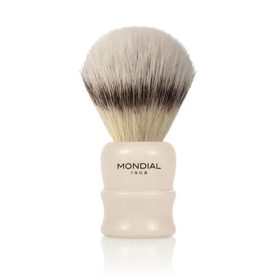 mondial-1908-pennello-da-barba-lancaster-resina-avorio-ecosilvertip-sintetico image 1
